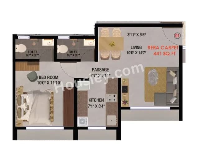 Unit plan - 441 sq.ft.