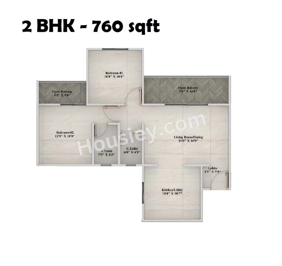 Unit plan - 760 sq.ft.