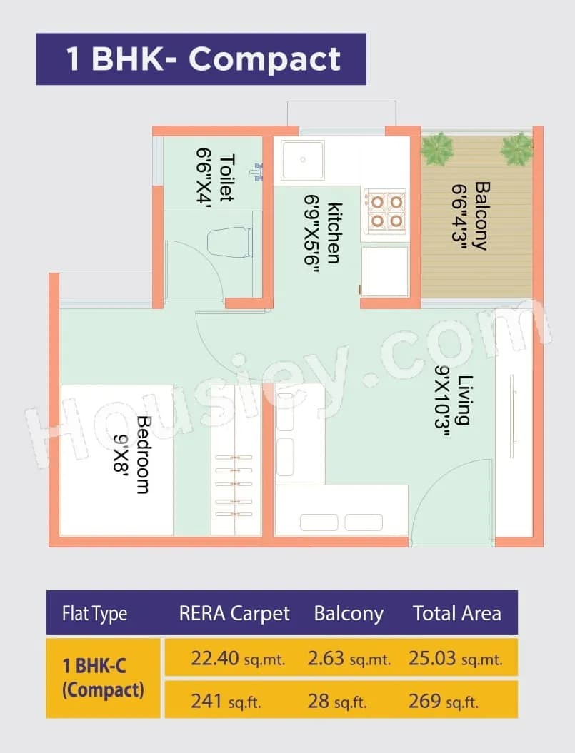 Unit plan - 269 sq.ft.
