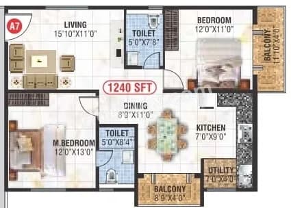 Unit plan - 831 sq.ft.