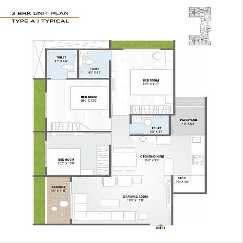 Unit plan - 927 sq.ft.