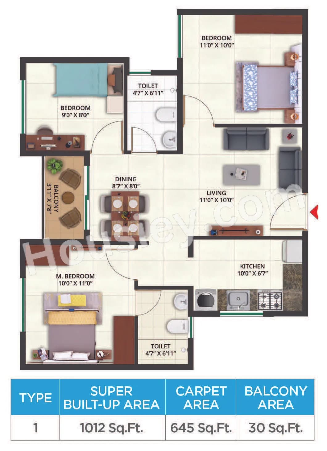 Unit plan - 275 sq.ft.