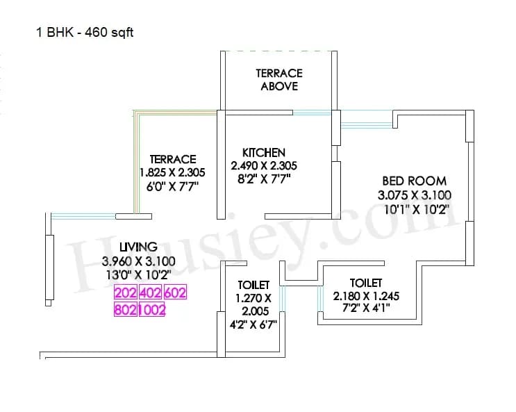 Unit plan - 460 sq.ft.