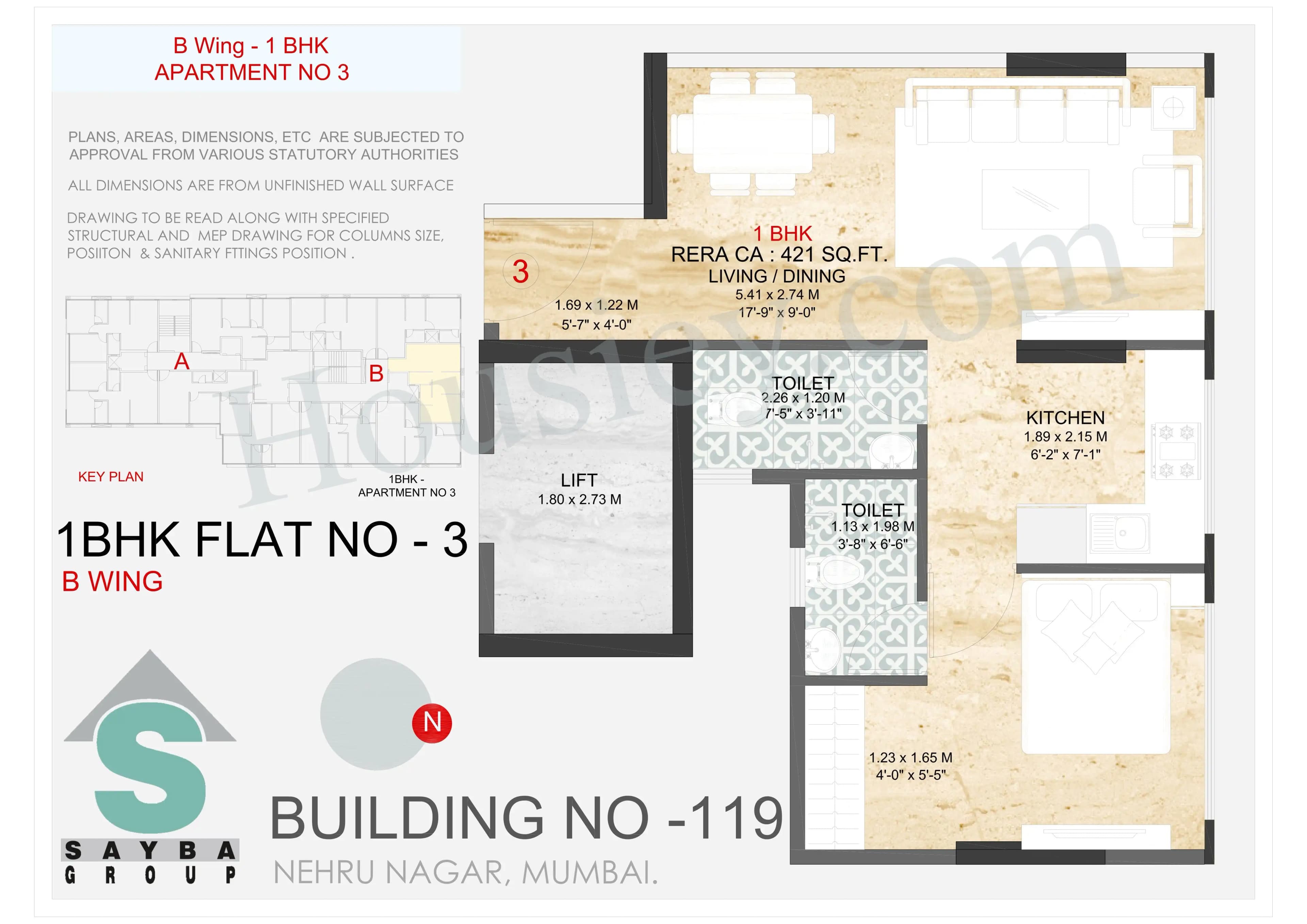 Unit plan - 441 sq.ft.
