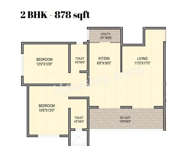 Unit plan - 878 sq.ft.