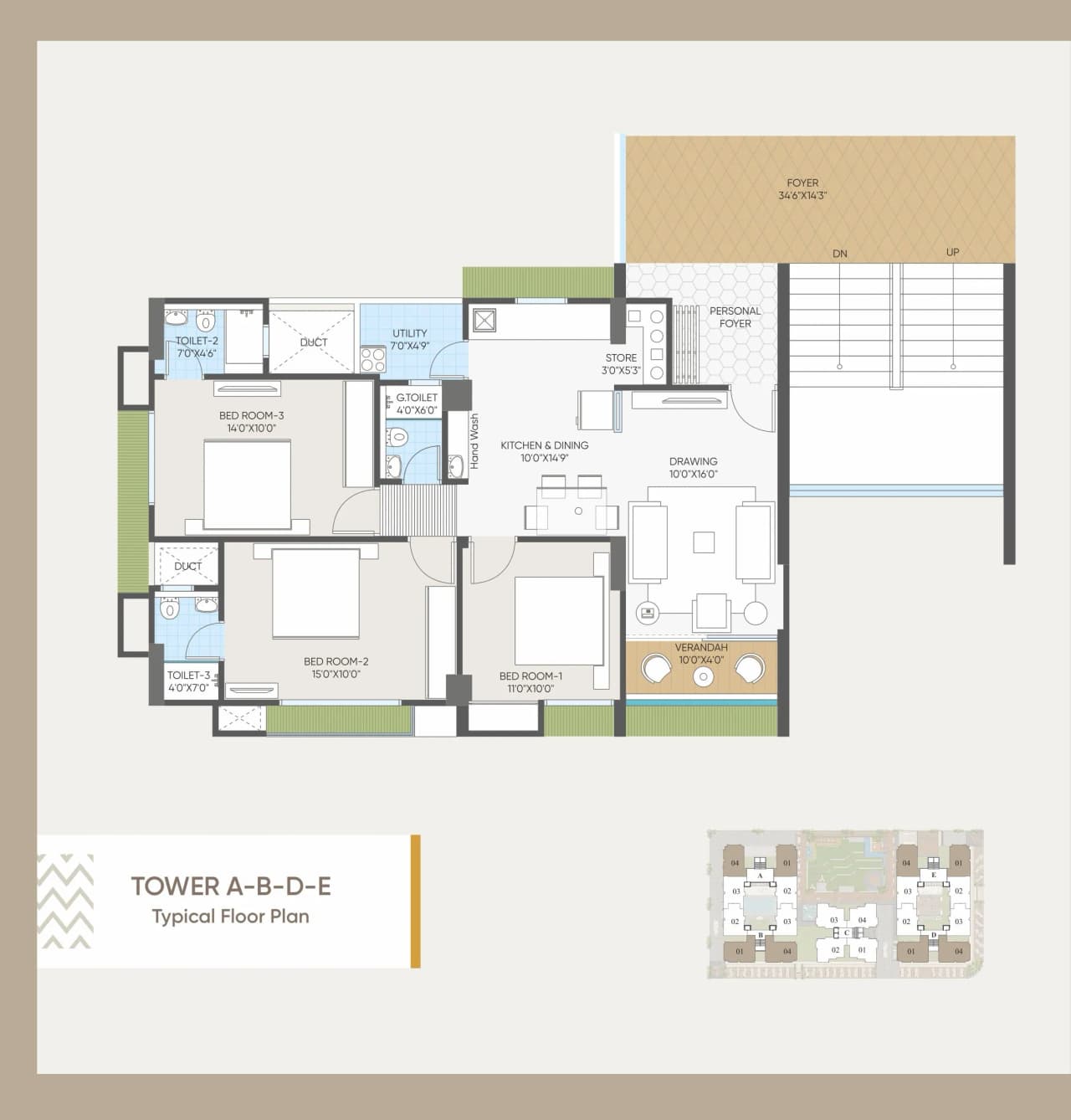 Unit plan - 969 sq.ft.