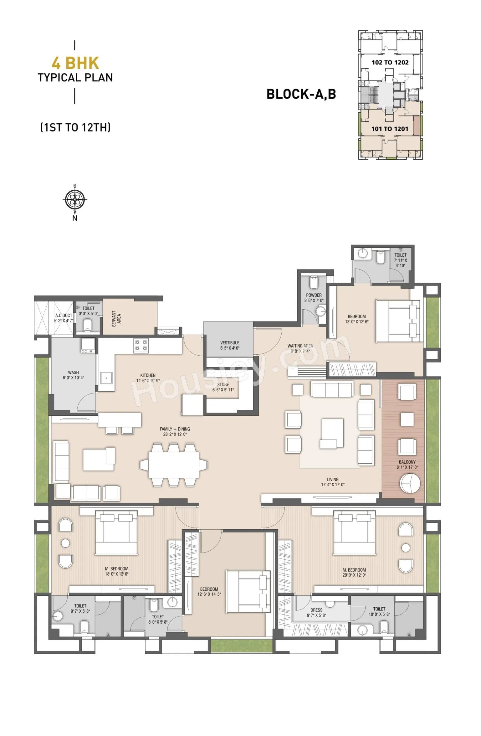 Unit plan - 1888 sq.ft.