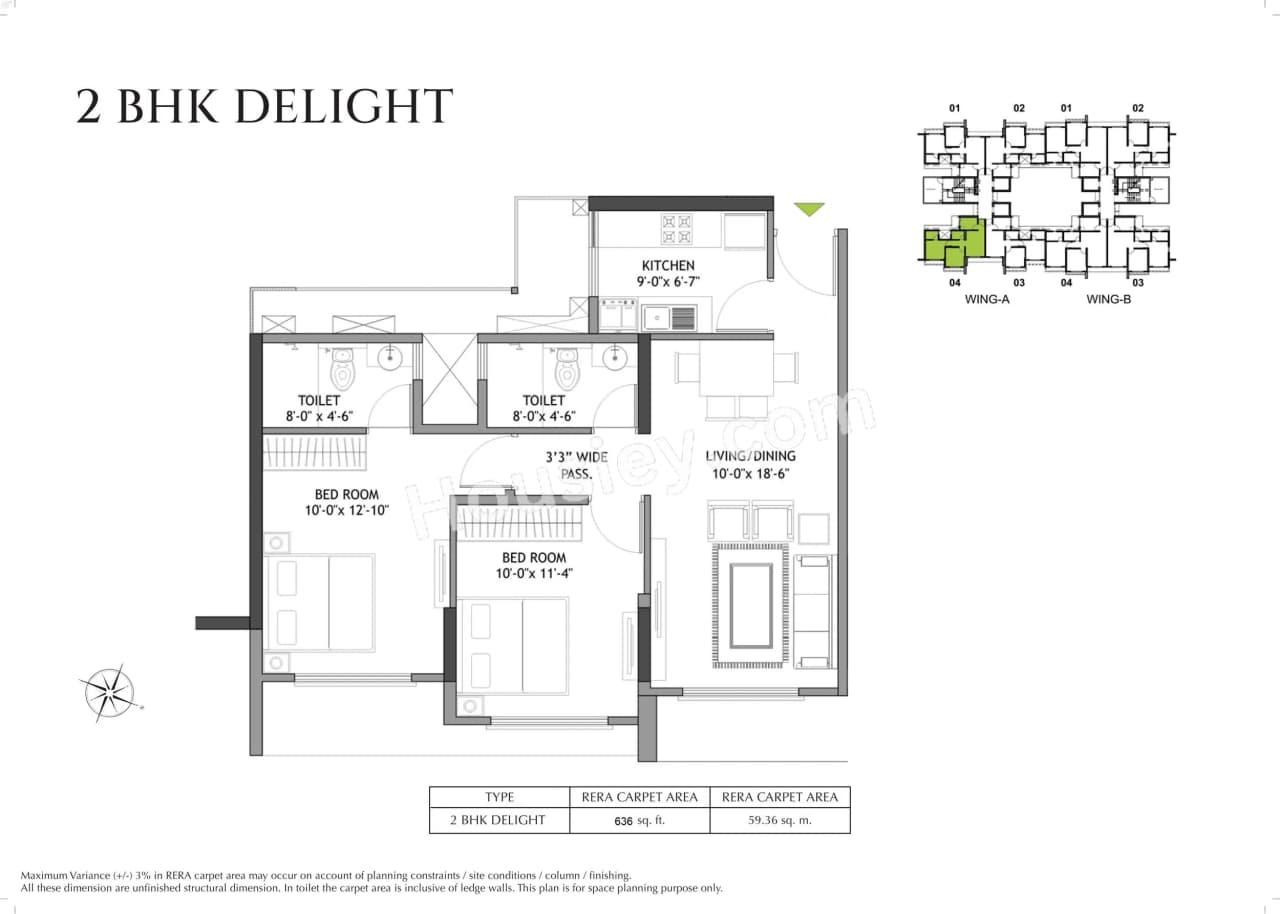 Unit plan - 636 sq.ft.
