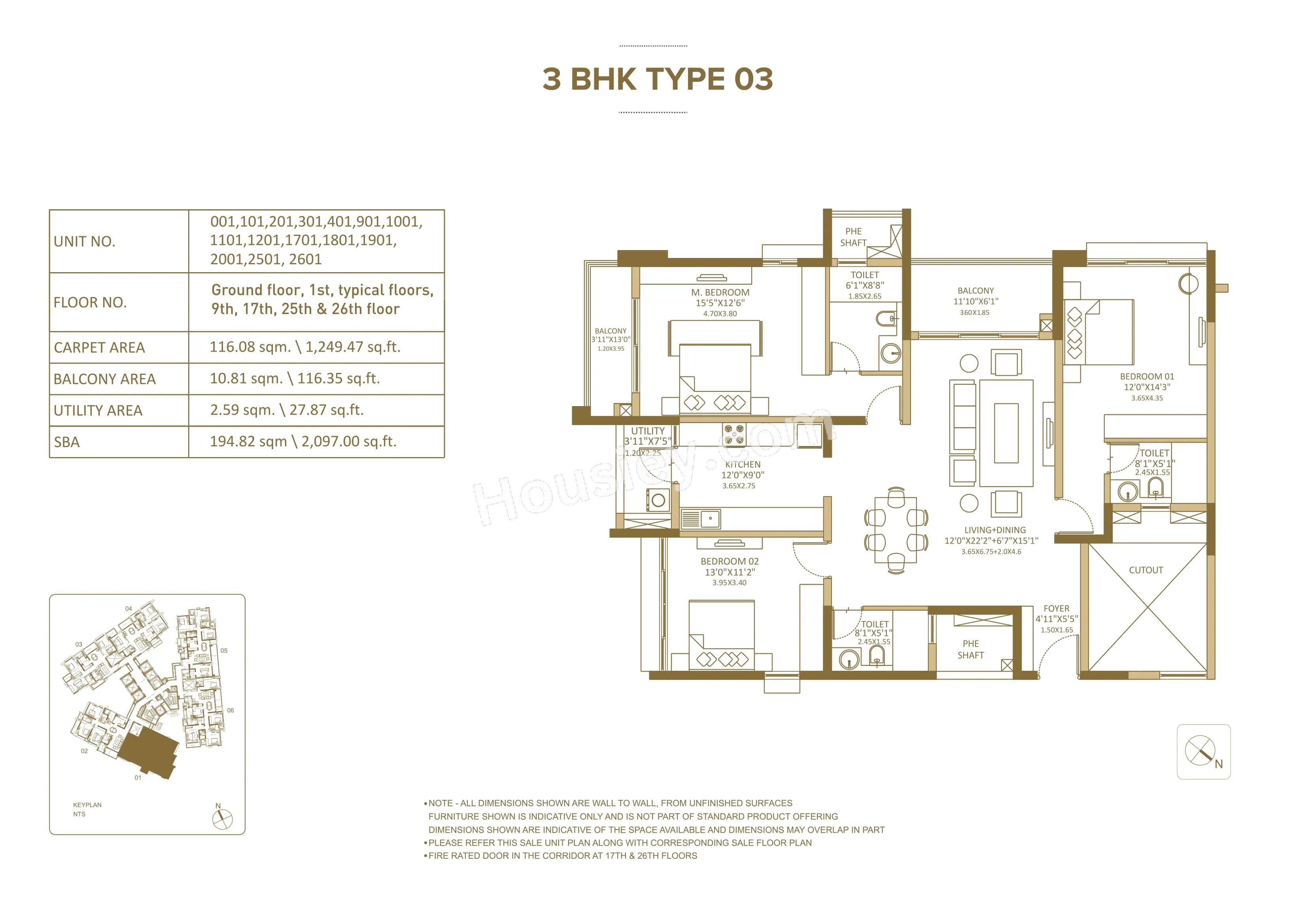Unit plan - 1249 sq.ft.