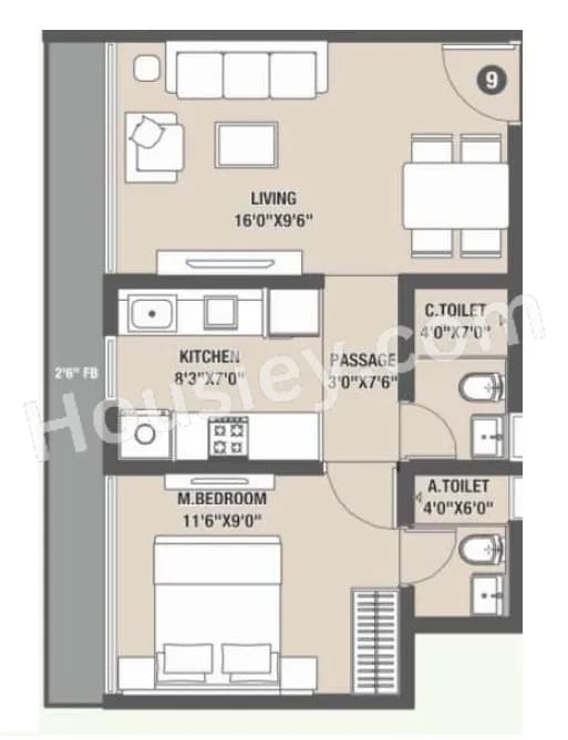 Unit plan - 480 sq.ft.