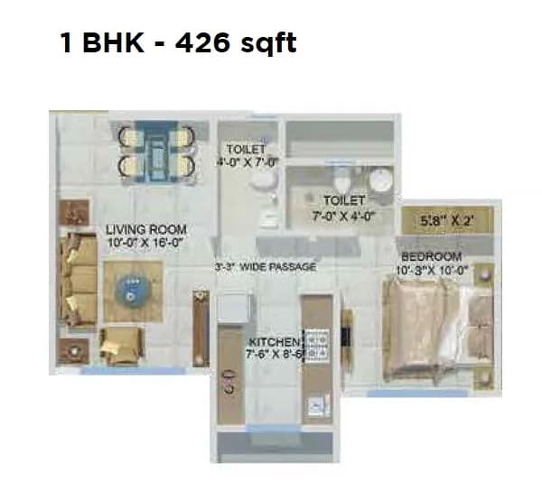 Unit plan - 426 sq.ft.