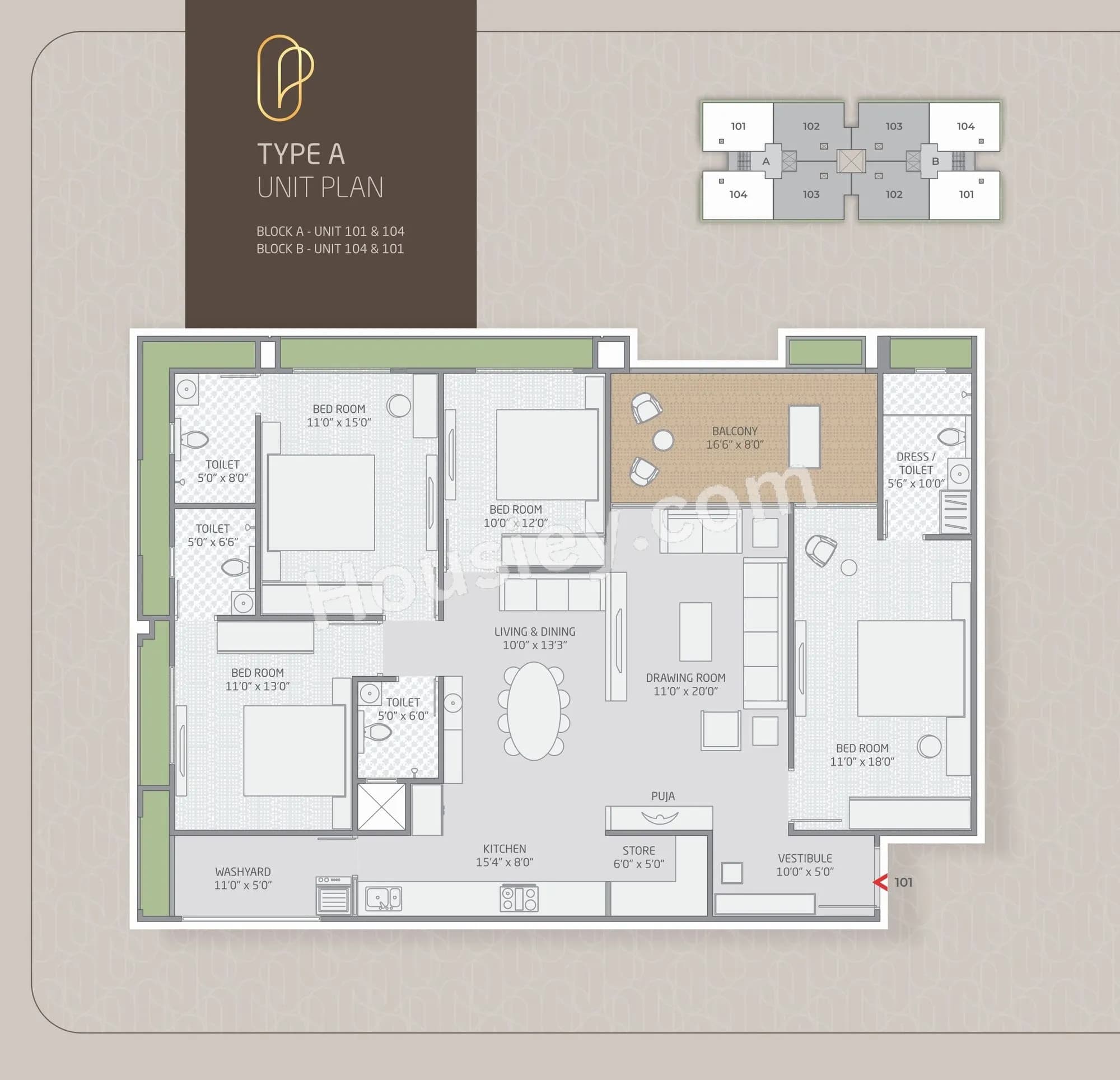Unit plan - 2025 sq.ft.