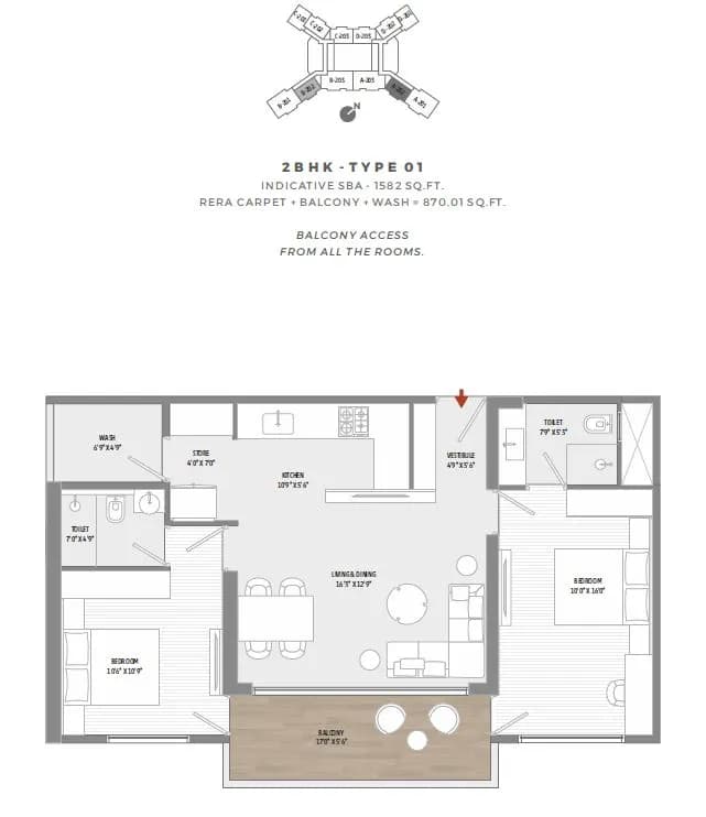Unit plan - 1582 sq.ft.