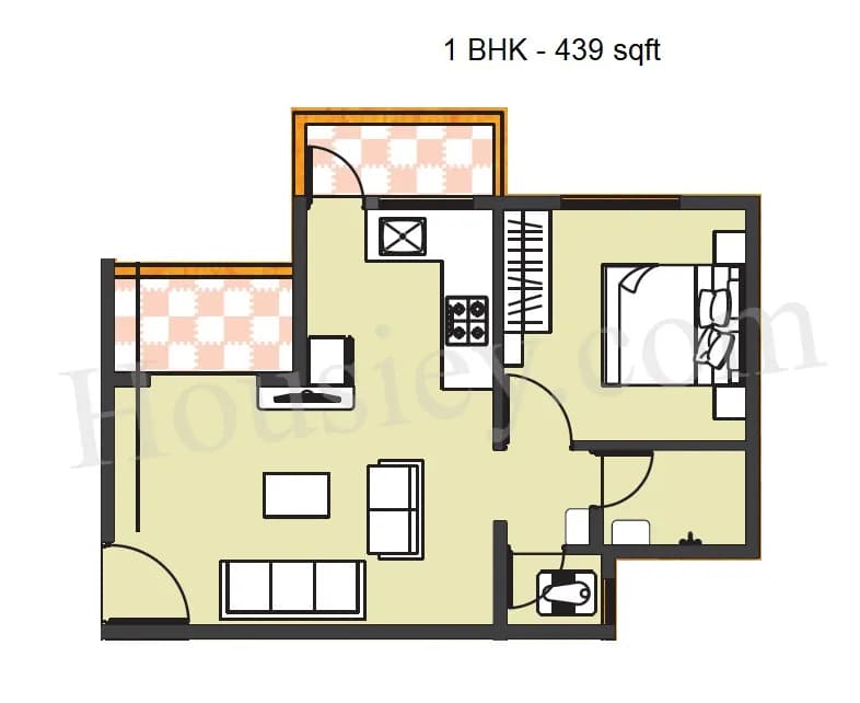 Unit plan - 439 sq.ft.