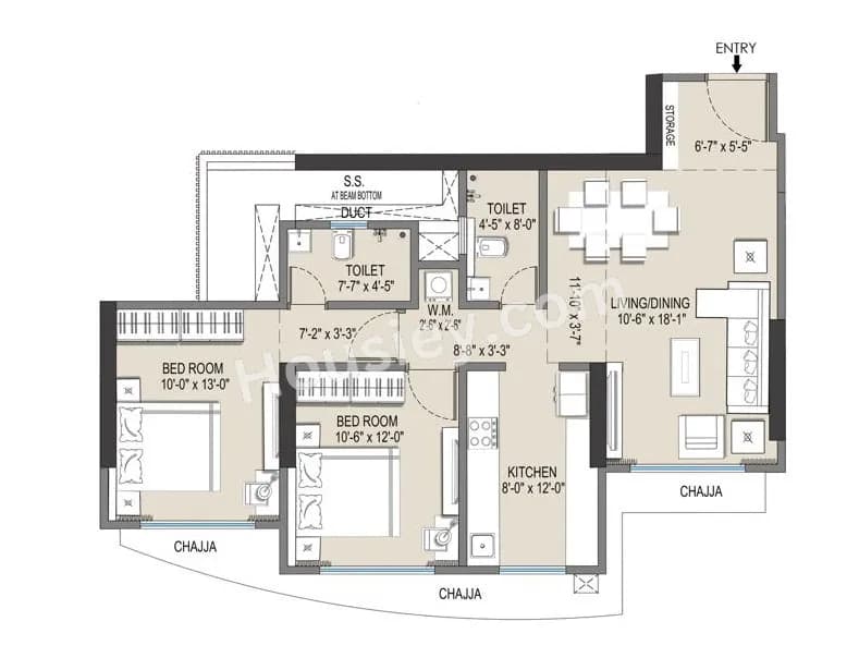 Unit plan - 793 sq.ft.