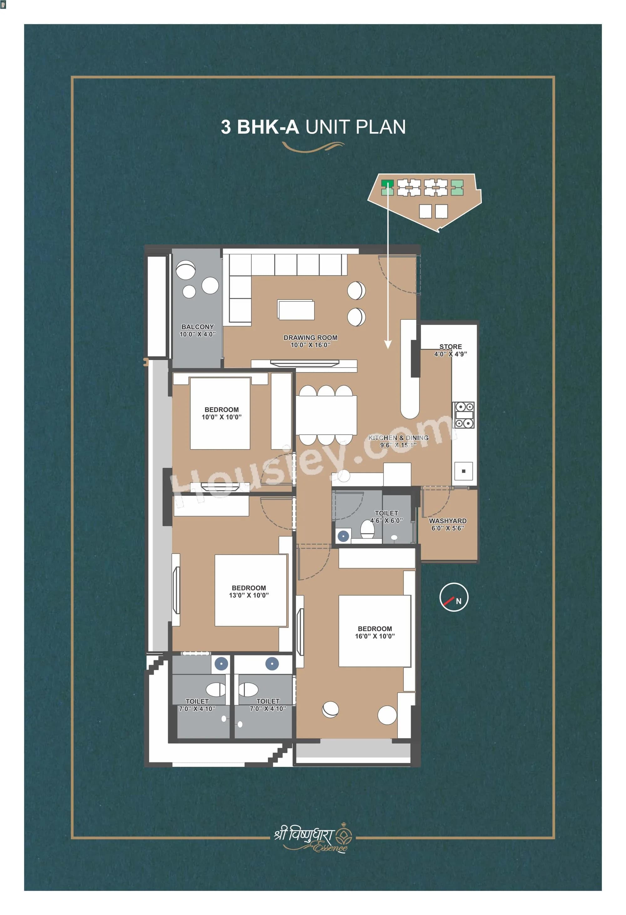 Unit plan - 1014 sq.ft.