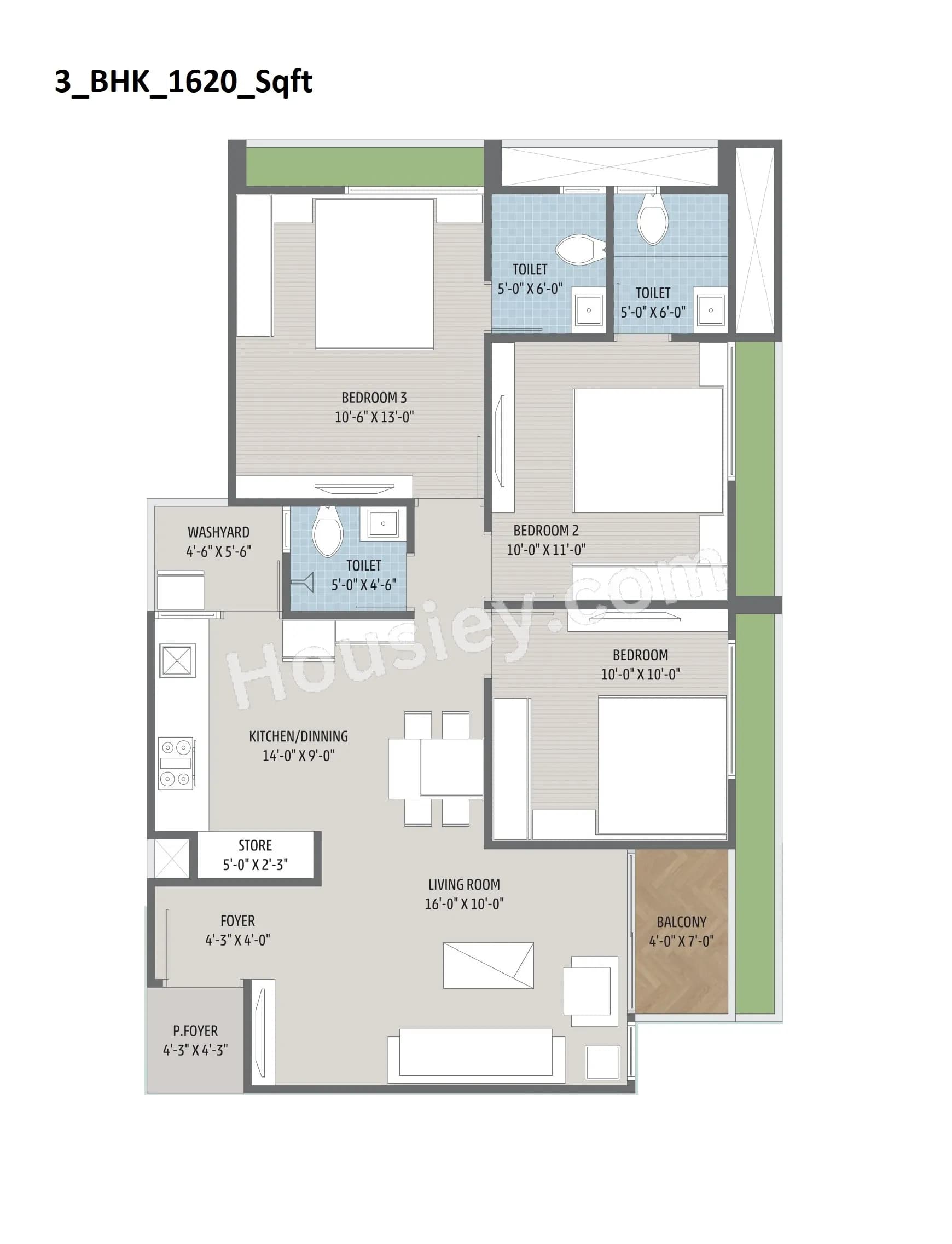Unit plan - 891 sq.ft.