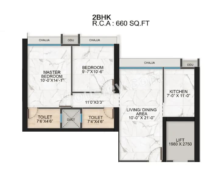Unit plan - 660 sq.ft.