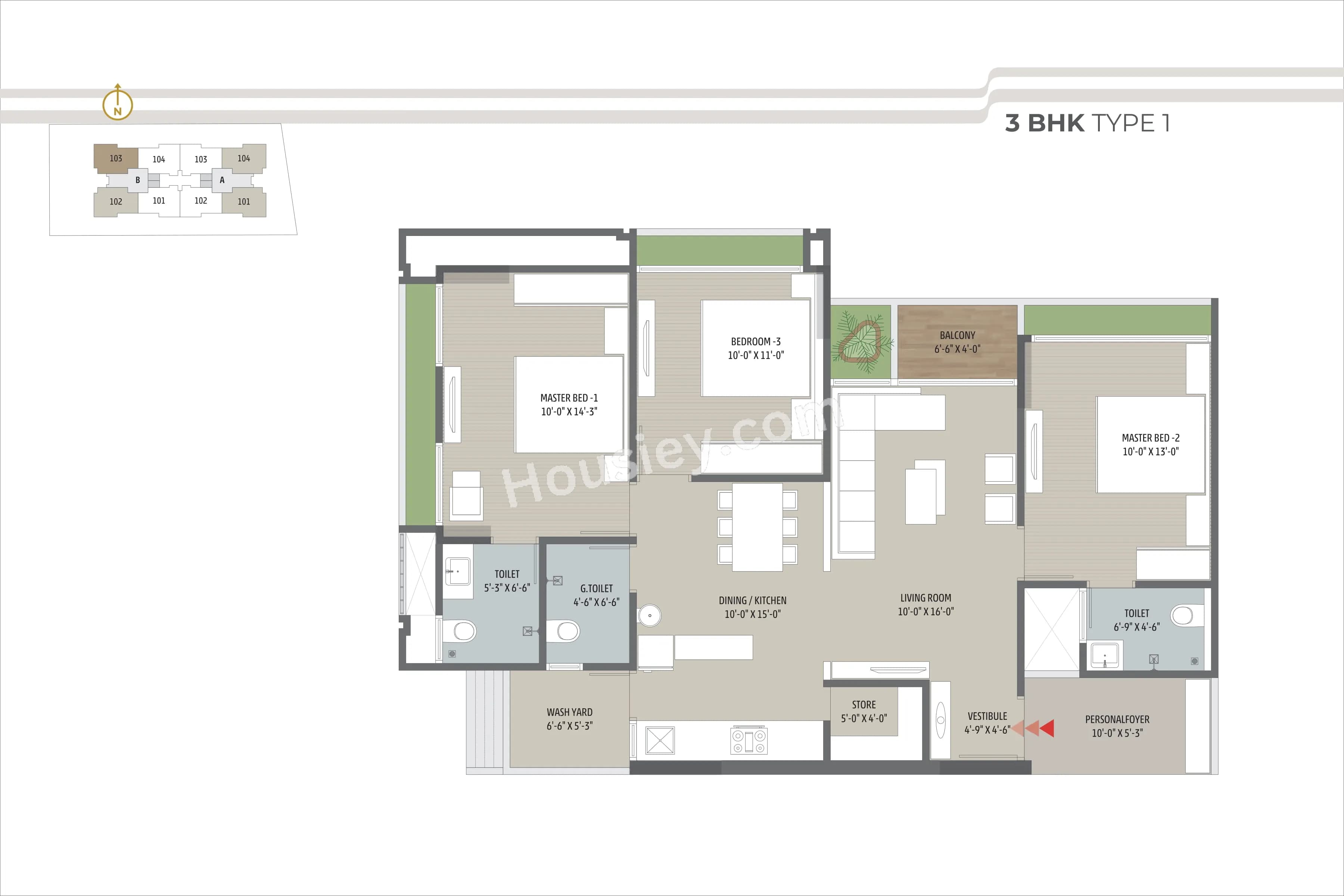 Unit plan - 1026 sq.ft.