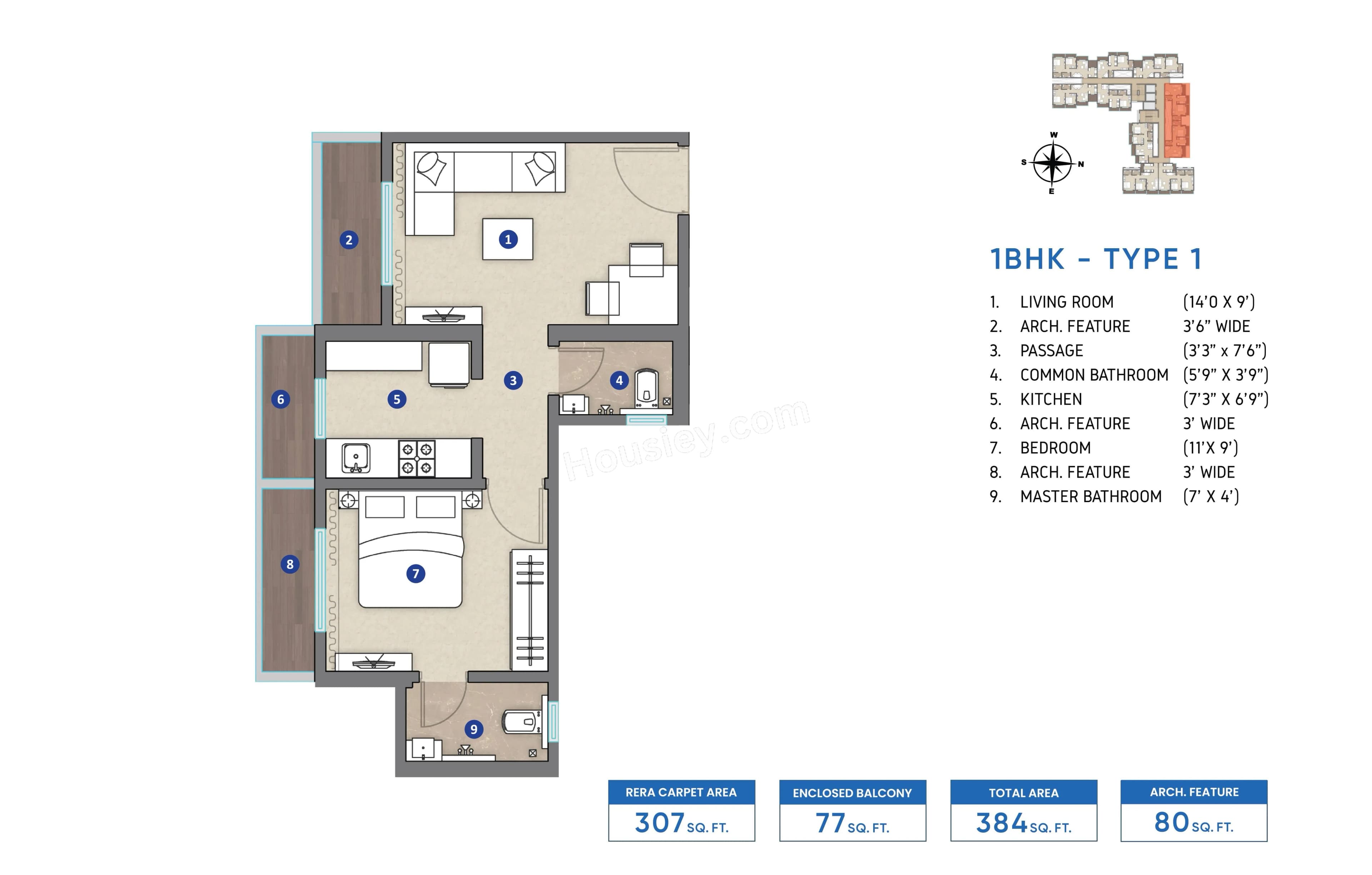 Unit plan - 384 sq.ft.