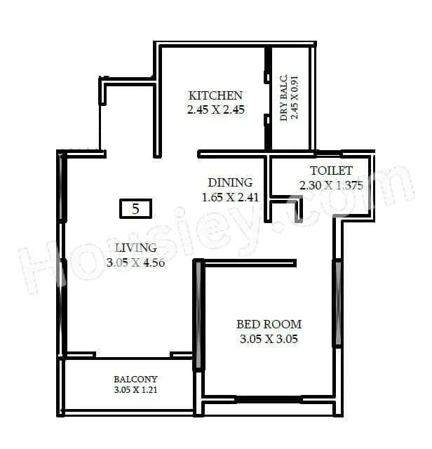 Unit plan - 522 sq.ft.