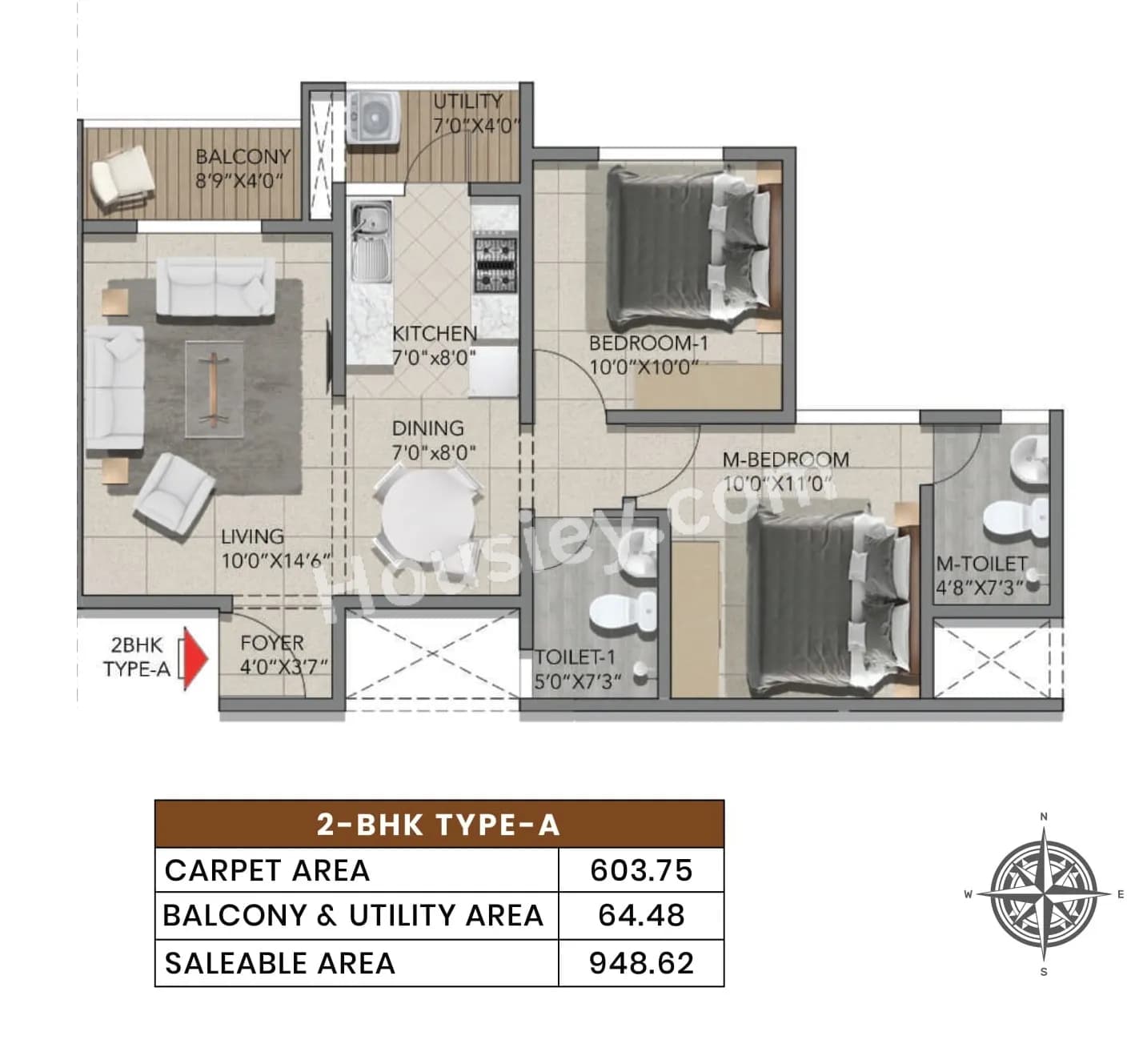 Unit plan - 668 sq.ft.
