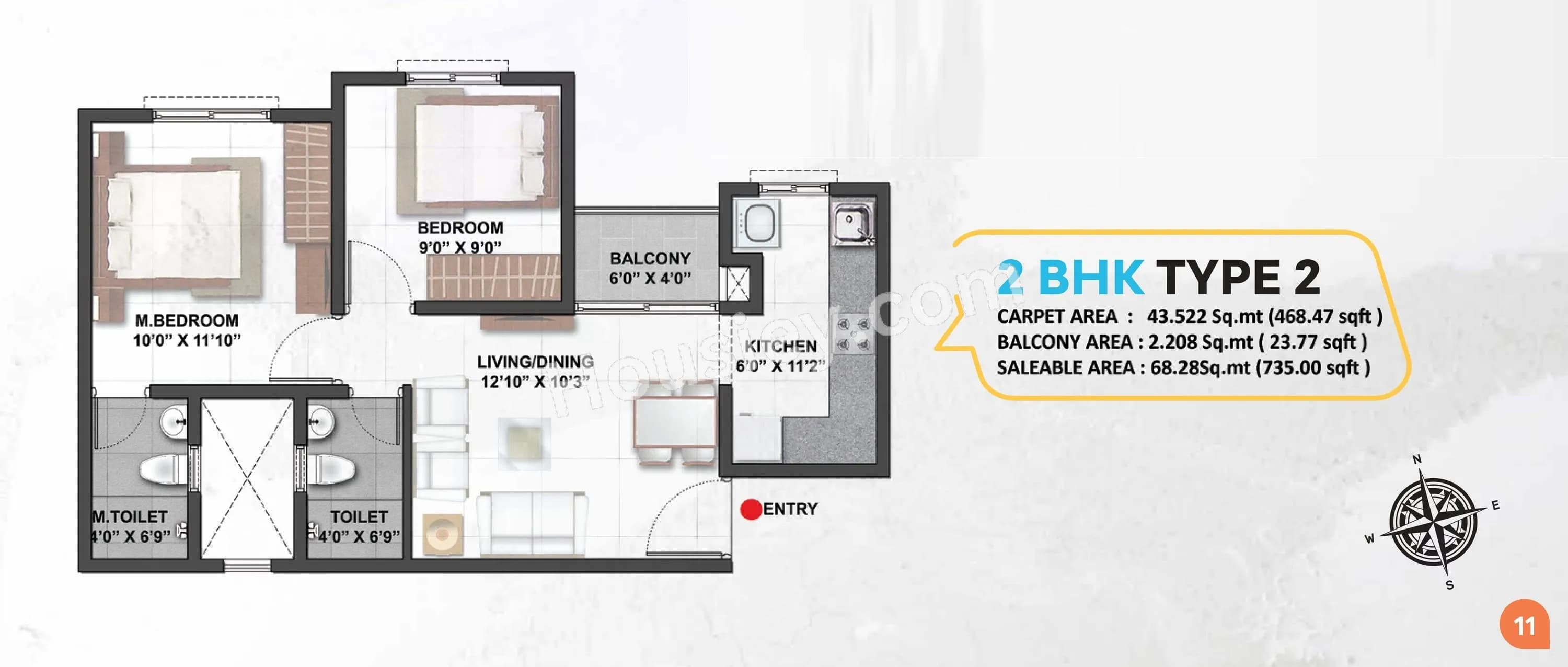 Unit plan - 506 sq.ft.