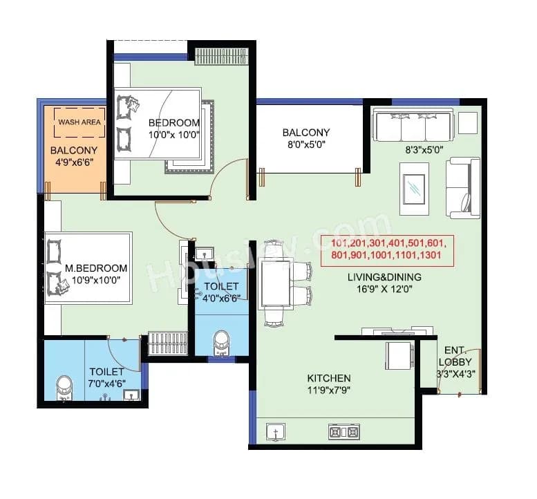 Unit plan - 748 sq.ft.