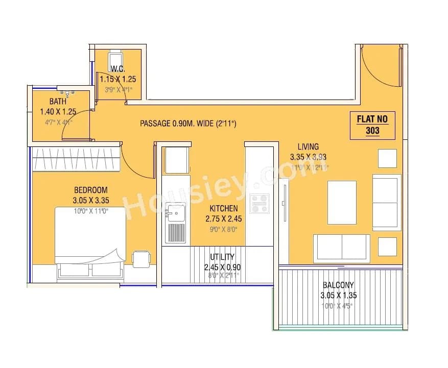 Unit plan - 502 sq.ft.