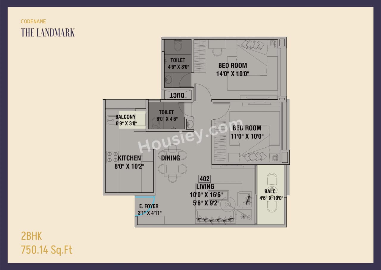 Unit plan - 750 sq.ft.