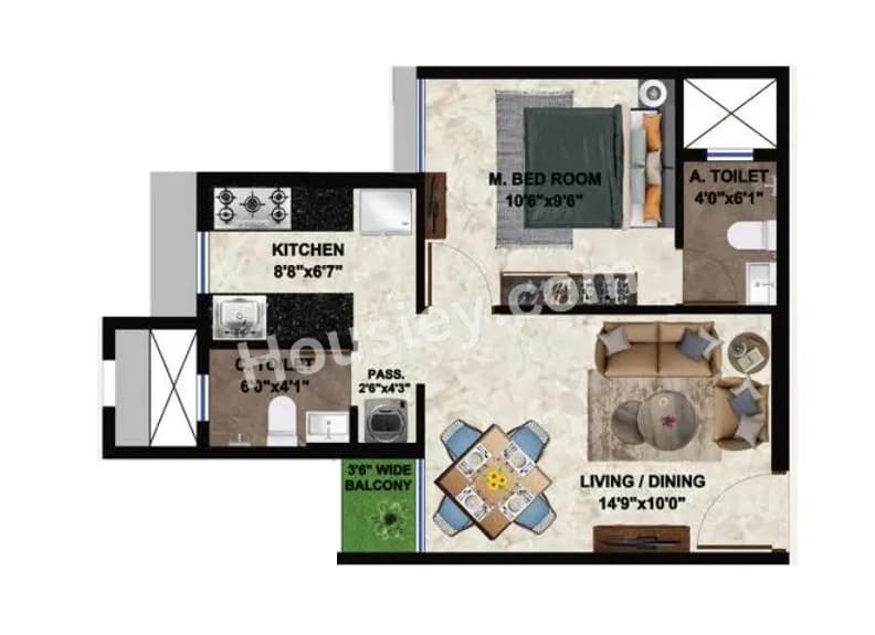 Unit plan - 391 sq.ft.
