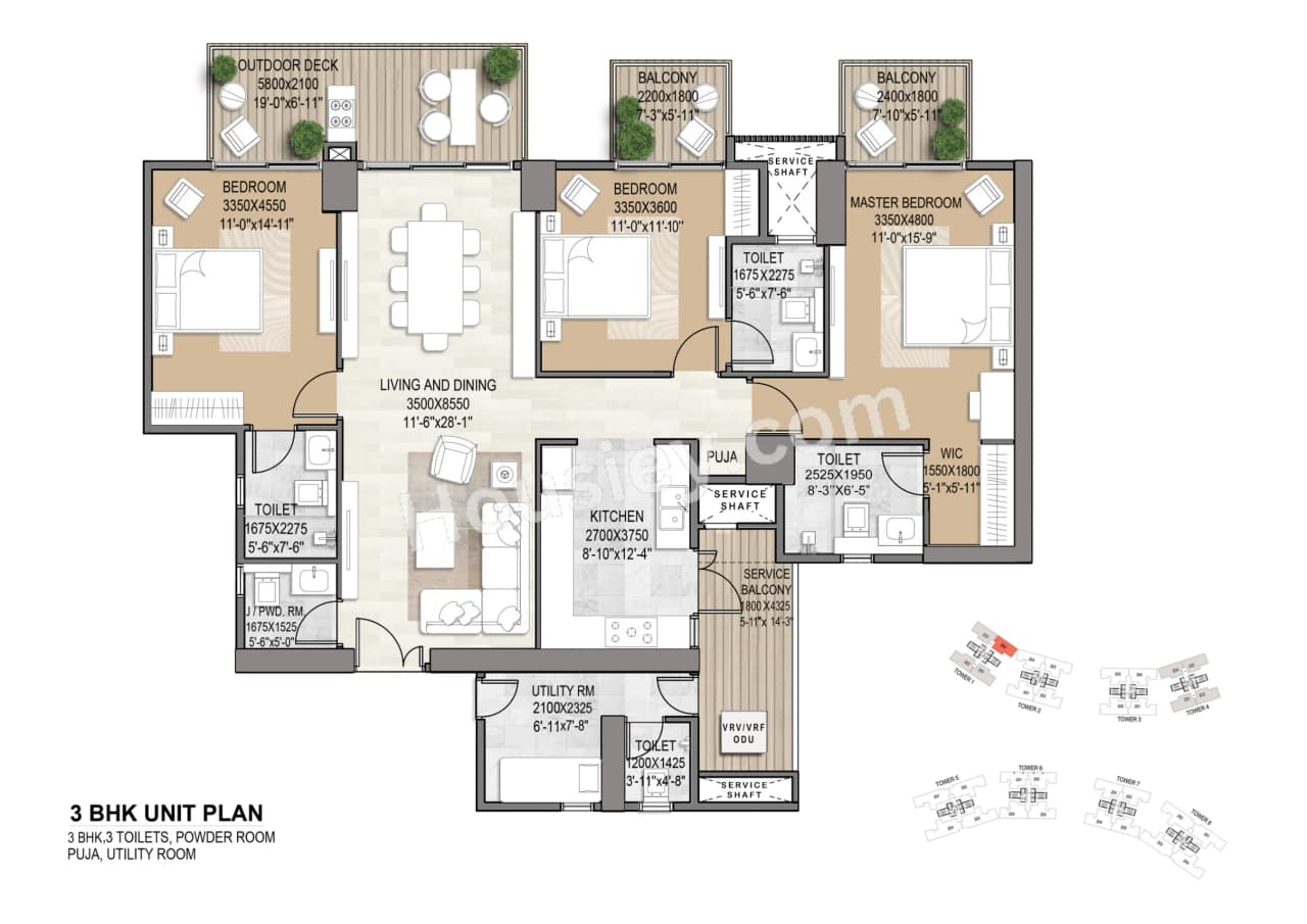Unit plan - 1728 sq.ft.