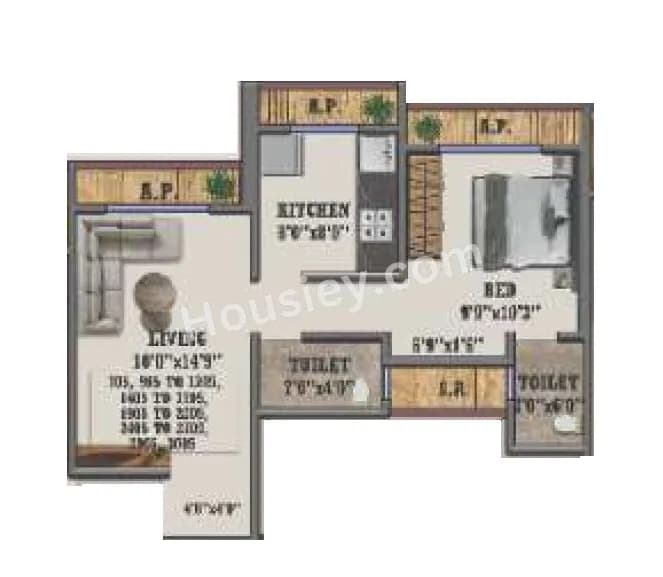 Unit plan - 495 sq.ft.