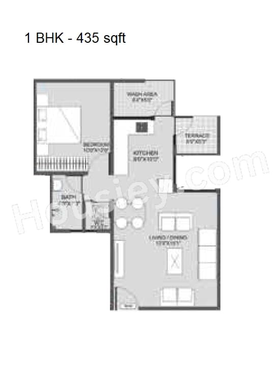 Unit plan - 435 sq.ft.
