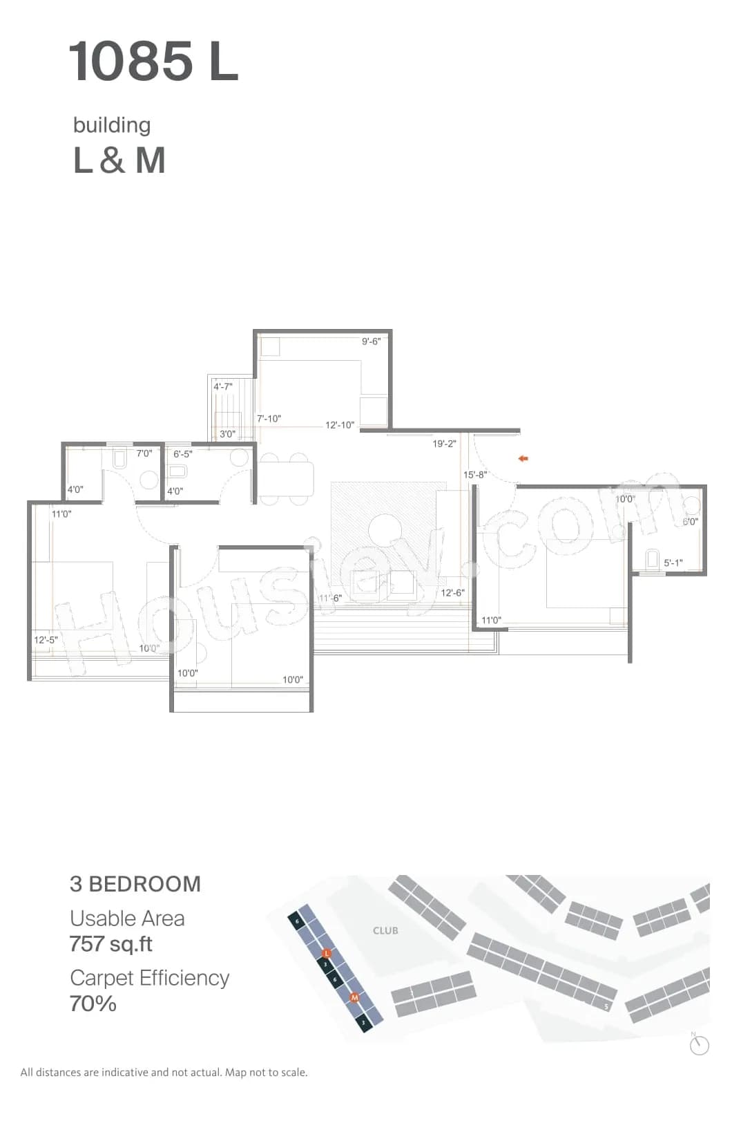 Unit plan - 757 sq.ft.