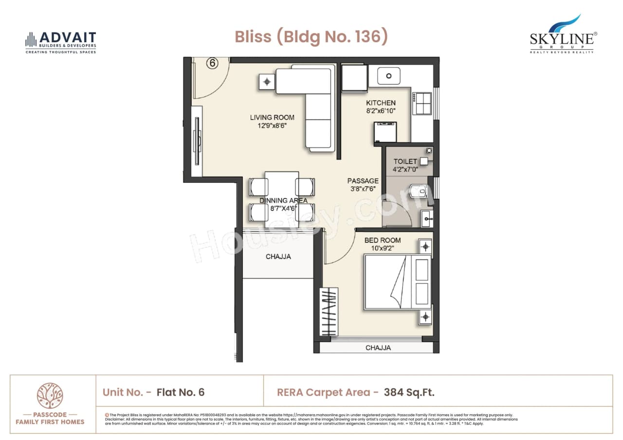 Unit plan - 385 sq.ft.