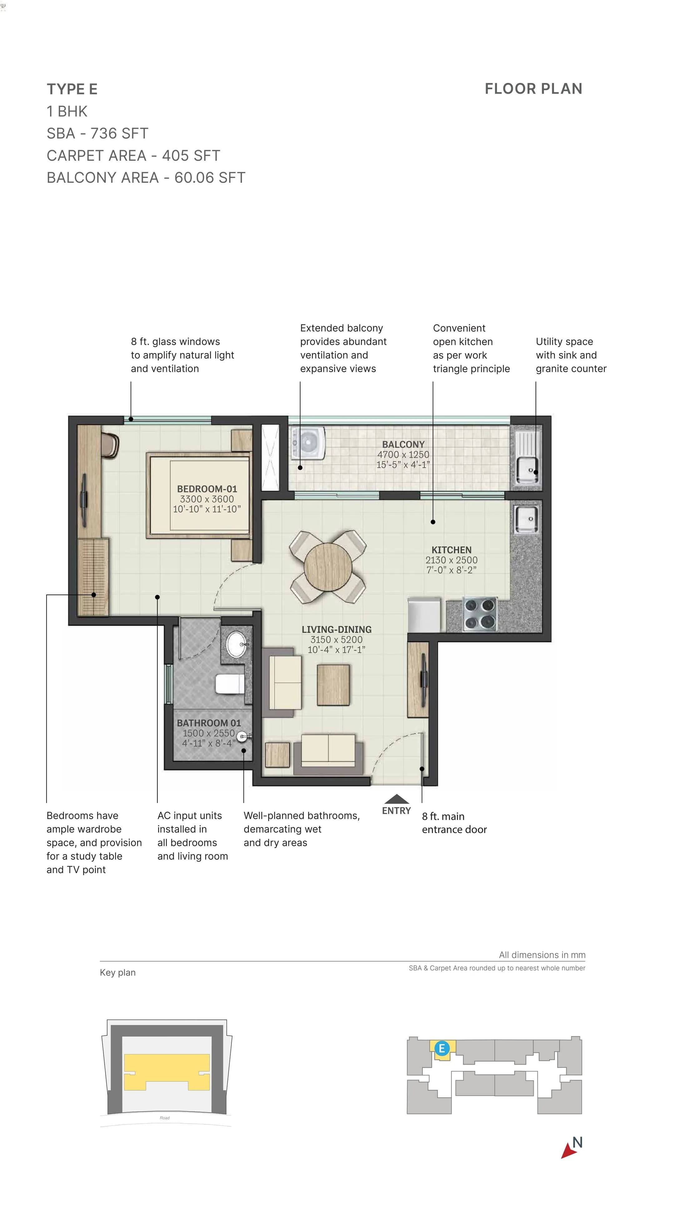 Unit plan - 735 sq.ft.