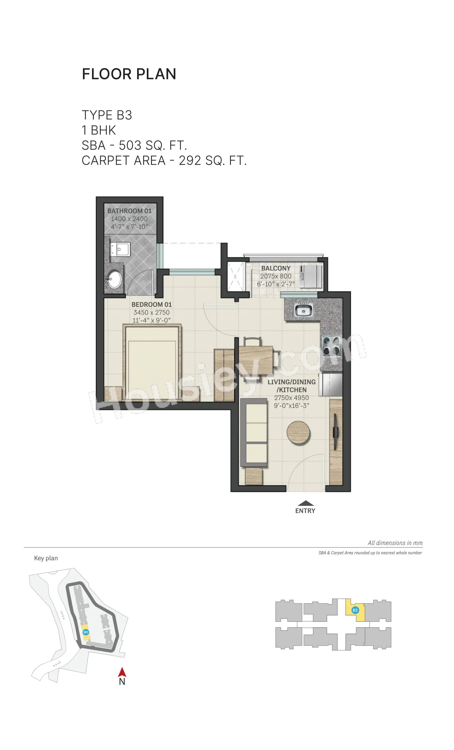 Unit plan - 292 sq.ft.