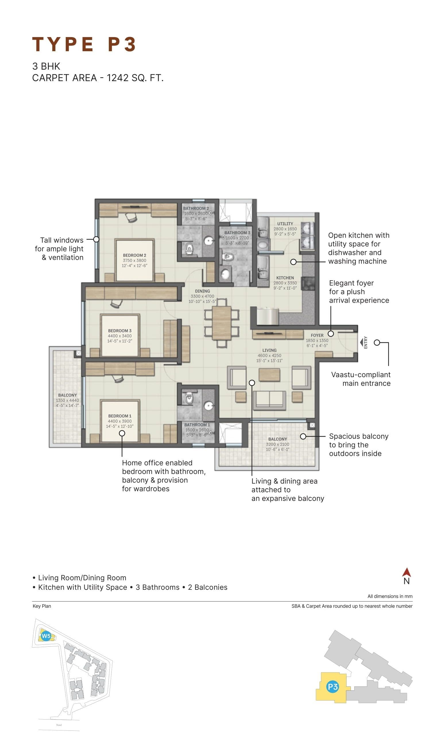 Unit plan - 1242 sq.ft.