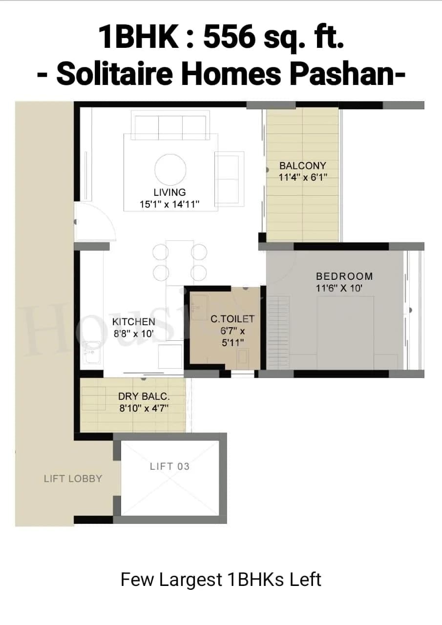 Unit plan - 556 sq.ft.