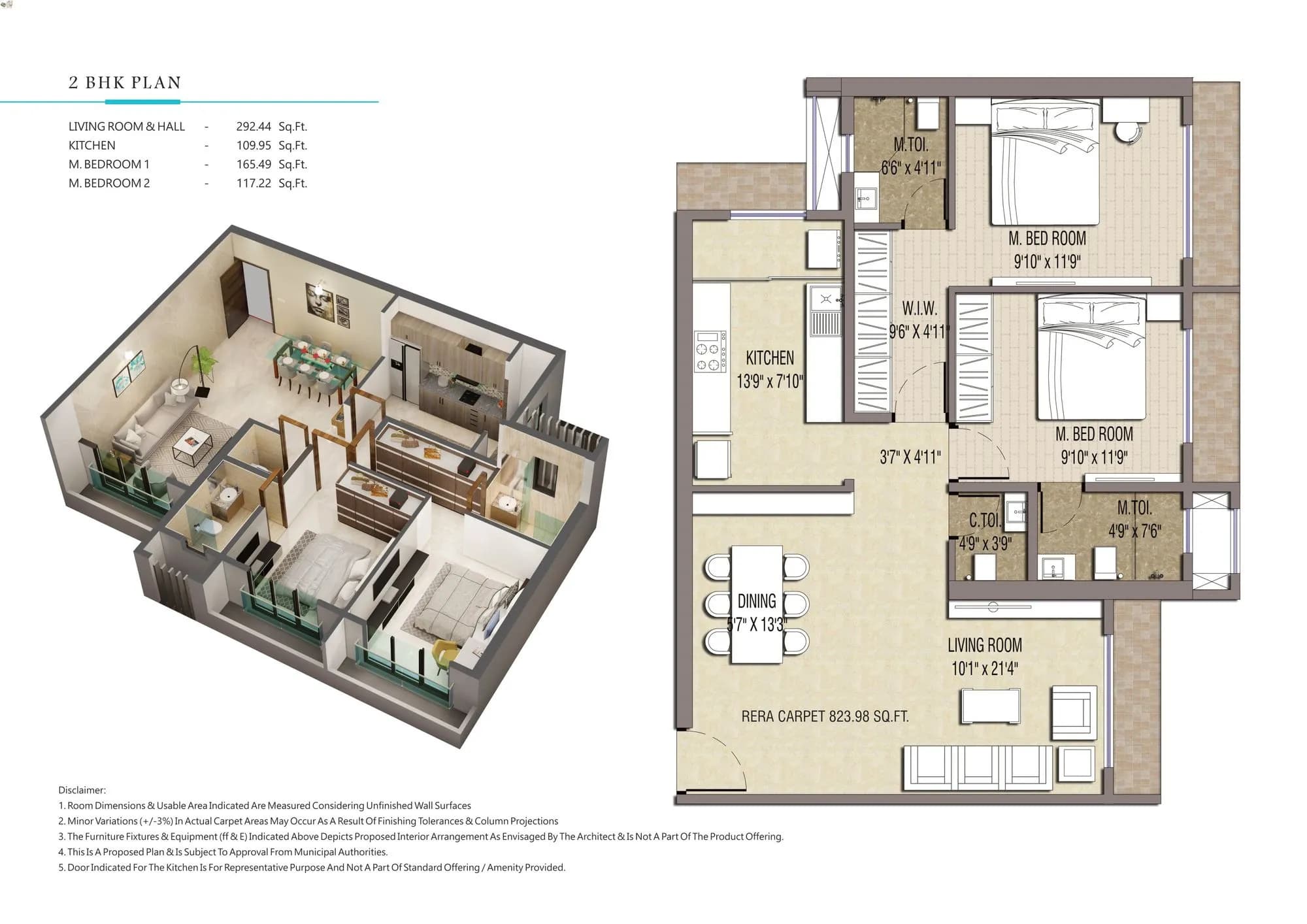 Unit plan - 824 sq.ft.