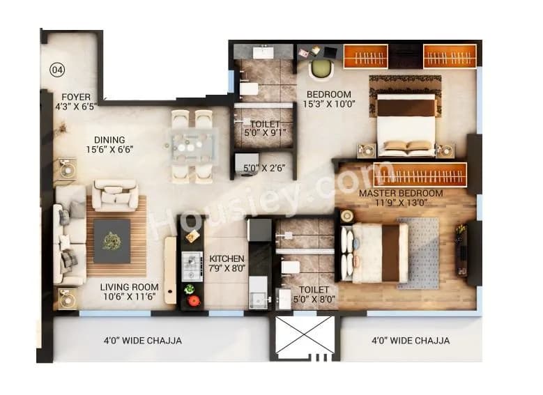 Unit plan - 712 sq.ft.