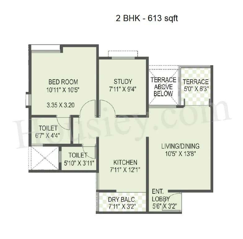 Unit plan - 613 sq.ft.