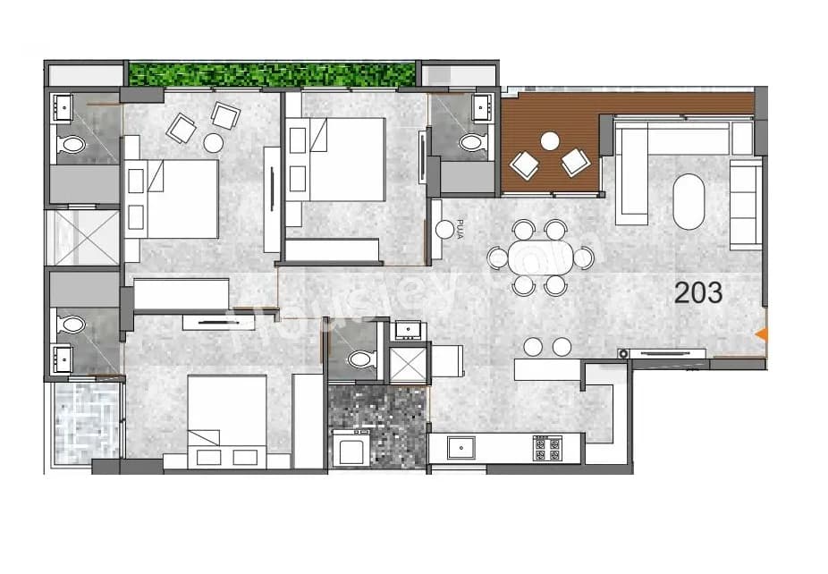 Unit plan - 1107 sq.ft.