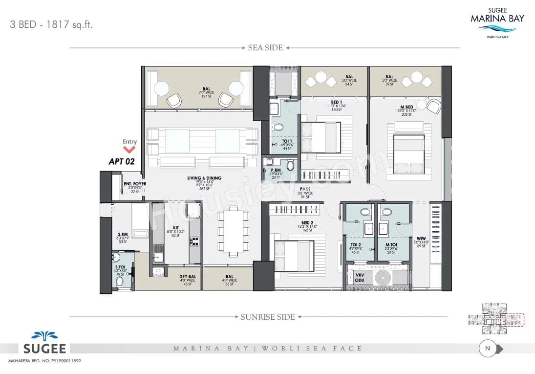 Unit plan - 1817 sq.ft.
