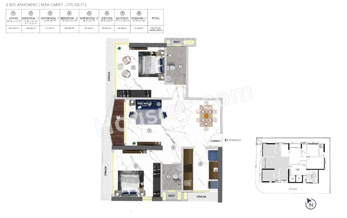 Unit plan - 770 sq.ft.