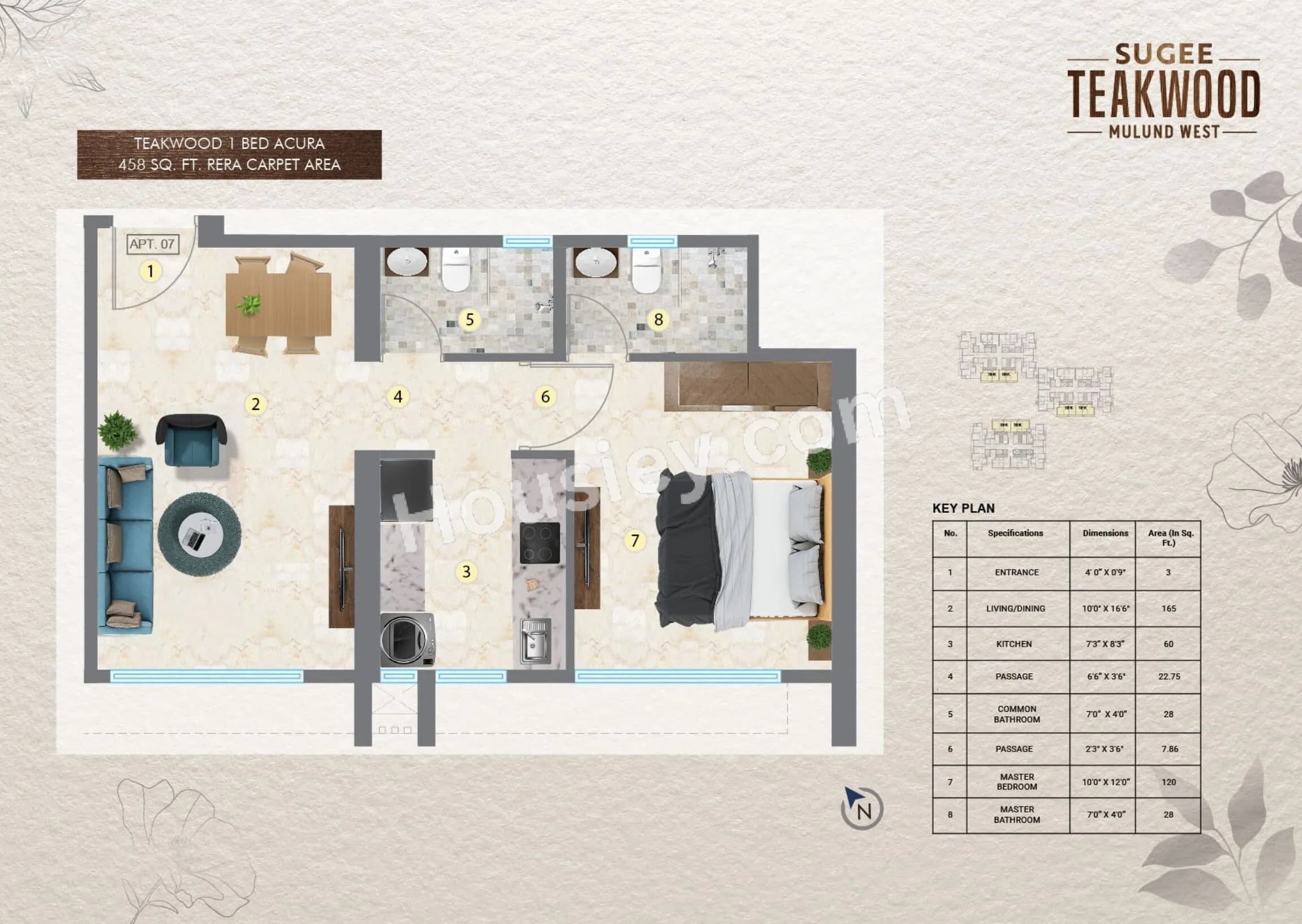 Unit plan - 458 sq.ft.
