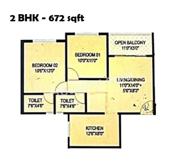 Unit plan - 672 sq.ft.