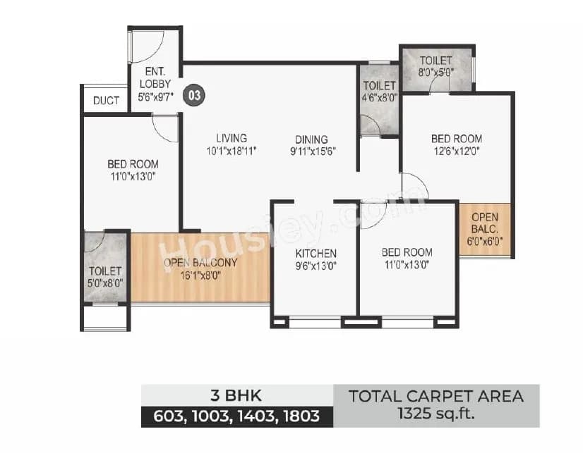 Unit plan - 1325 sq.ft.