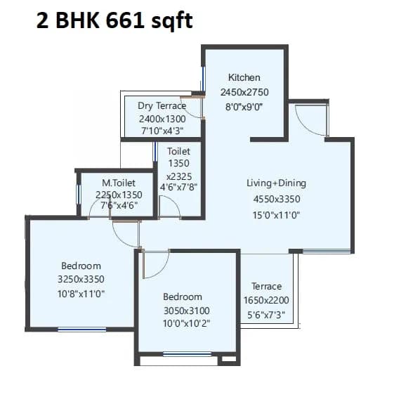 Unit plan - 661 sq.ft.